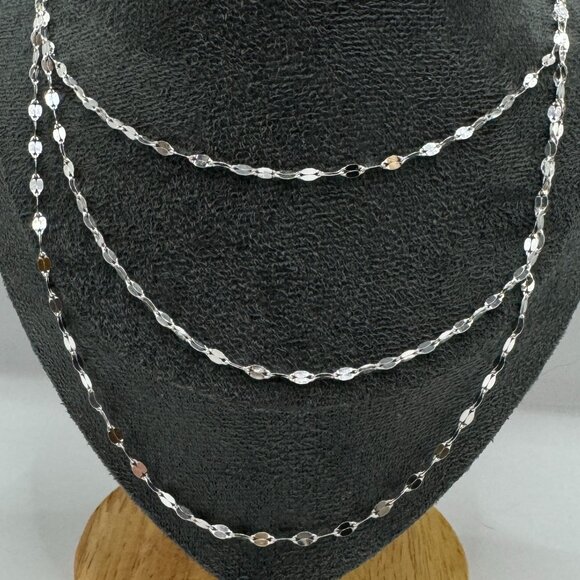 .925 Silver 3-layer Sparkling Necklace - Picture 3 of 6